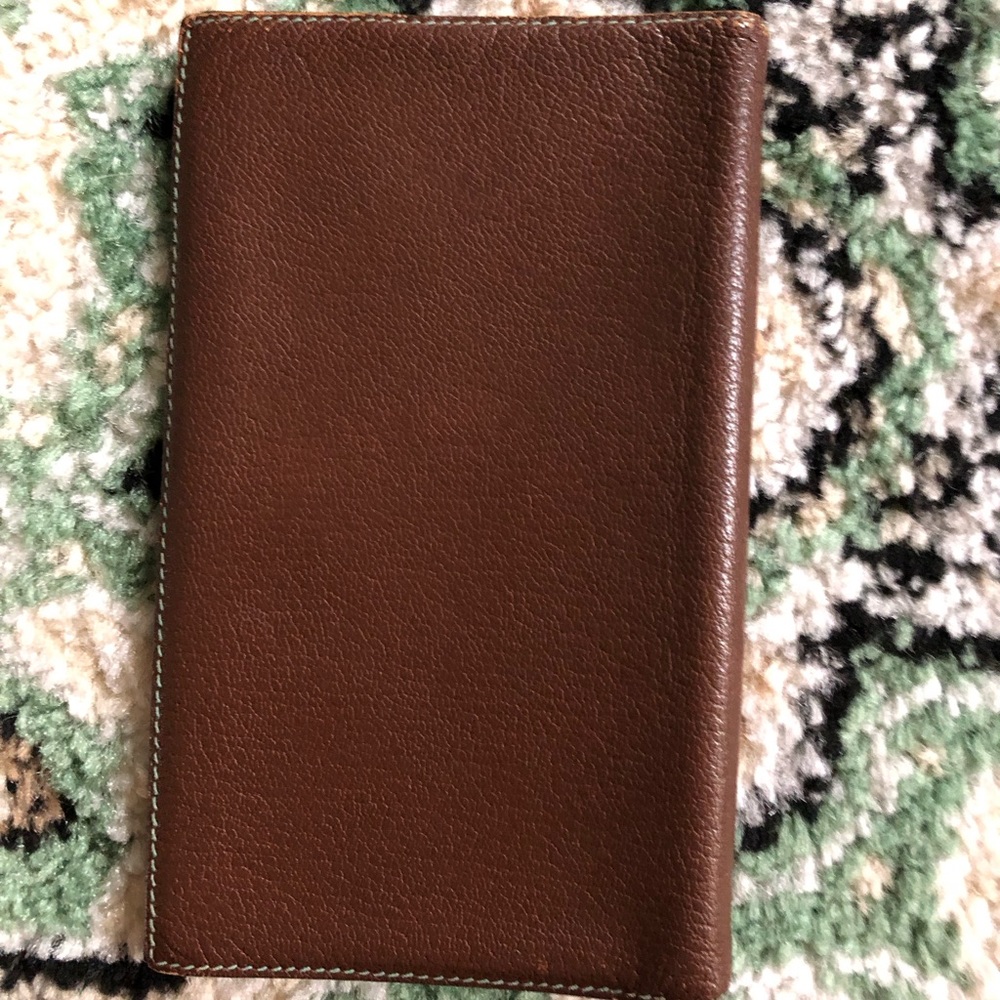 Hermès AUTHENTIC Vision Simple Leather Agenda Notebook Cover Dark Brown Blue - Picture 5 of 16